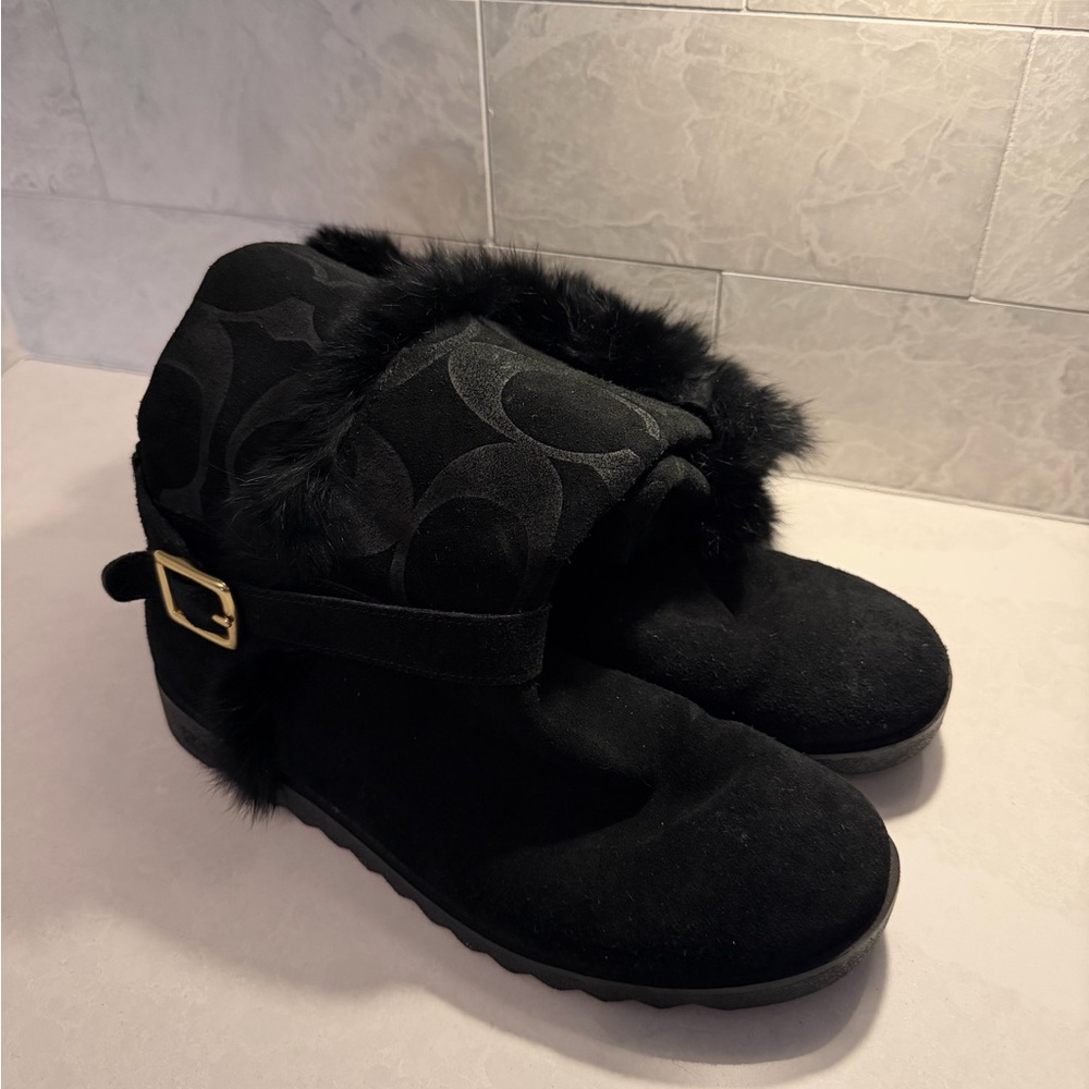 Coach Black Fur-Lined Women's Boots